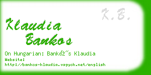 klaudia bankos business card